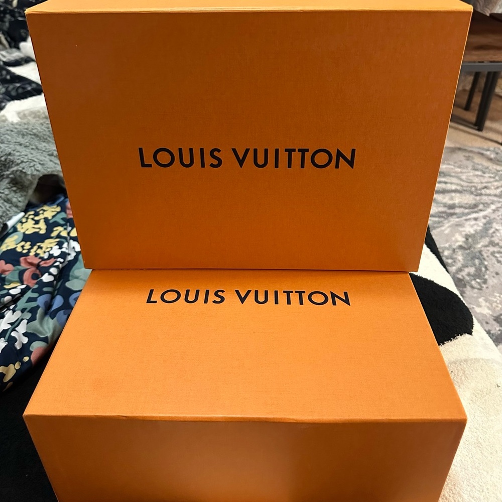 Louis Vuitton Black and Orange Athletic Shoes
